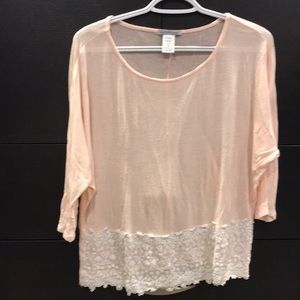 Pink charolette russe blouse